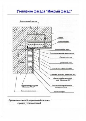 Примыкание комбинированной системы к ранее установленной